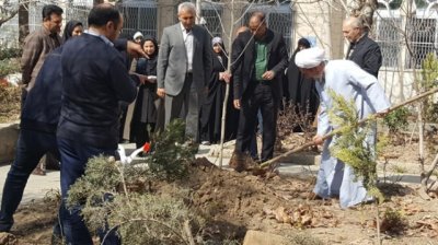 مراسم درختکاری در موسسه آموزش عالی حوزوی زینبیه